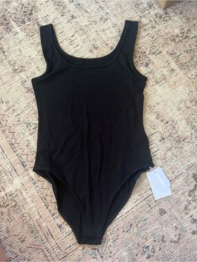 Mango pop Tank Sleeveless Black Bodysuit